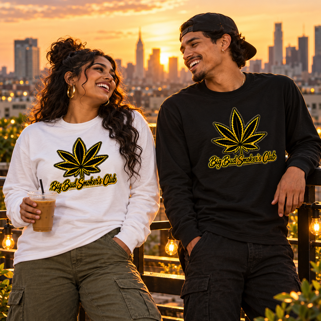 BBSC Gold Outline Leaf & Script Long-Sleeve Tee