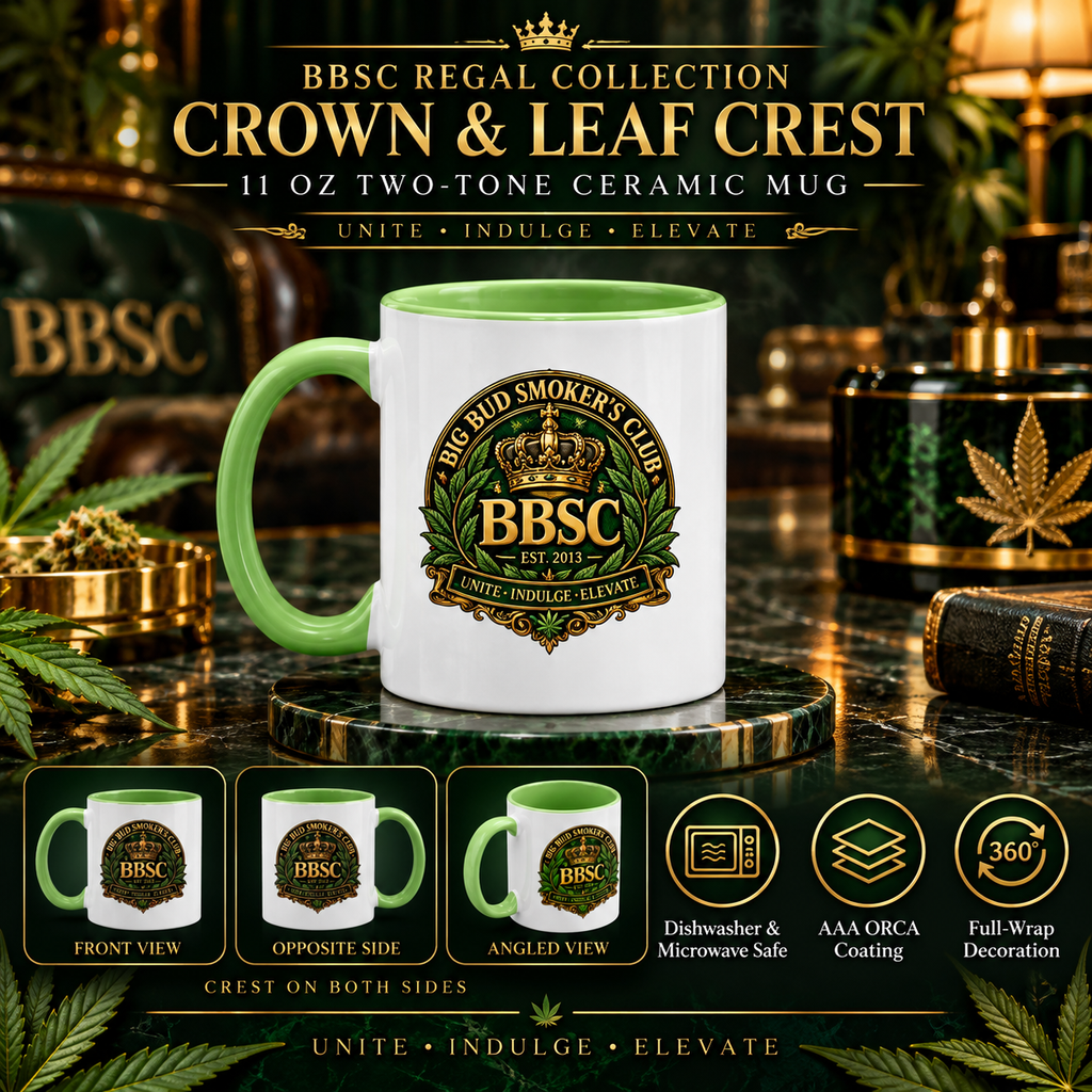 BBSC Regal Collection Crown & Leaf Crest Two-Tone Ceramic Mug