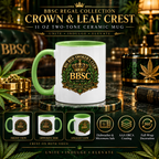 BBSC Regal Collection Crown & Leaf Crest Two-Tone Ceramic Mug