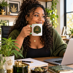 BBSC Regal Collection Crown & Leaf Crest Two-Tone Ceramic Mug