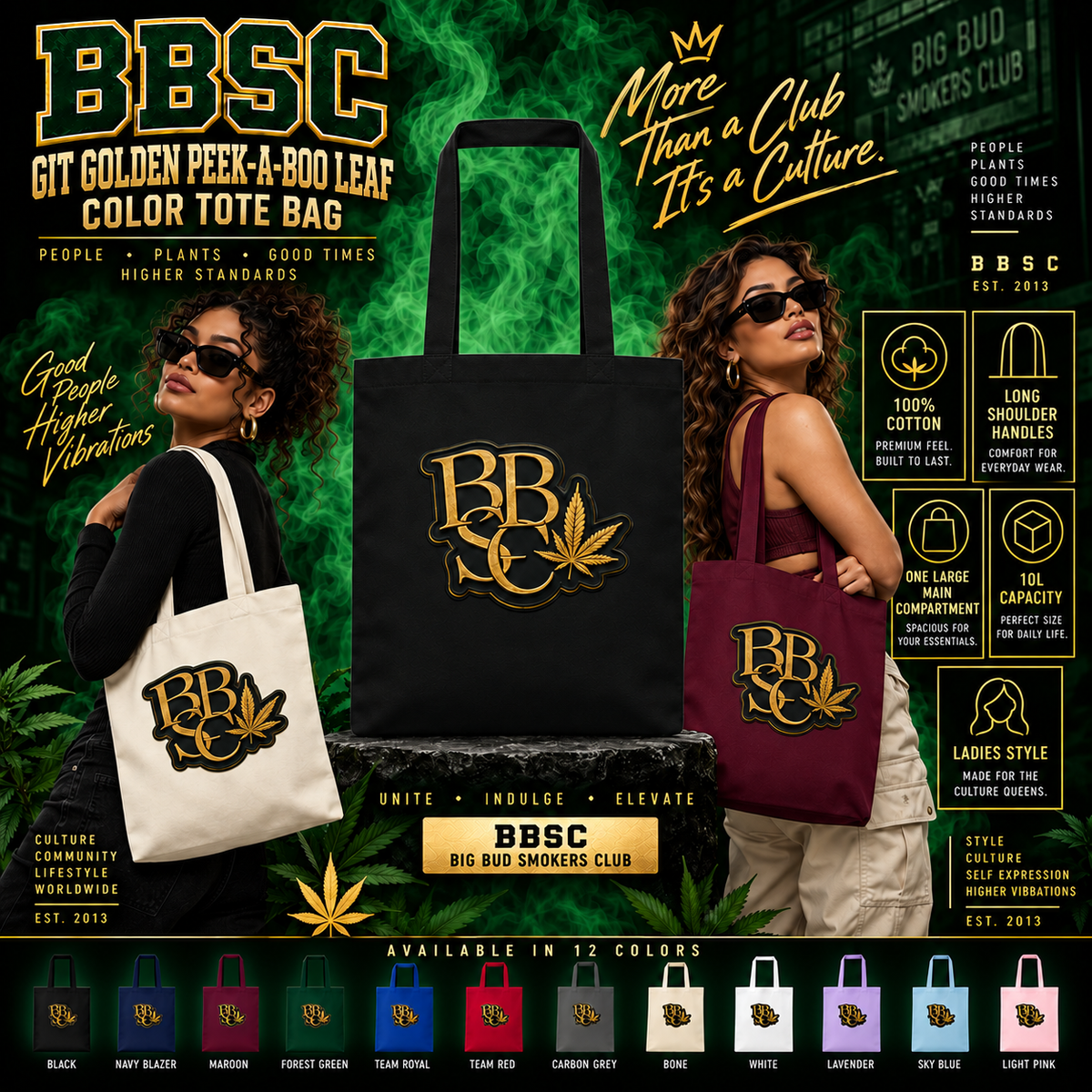 BBSC GIT Golden Peek-A-Boo Leaf Color Tote Bag