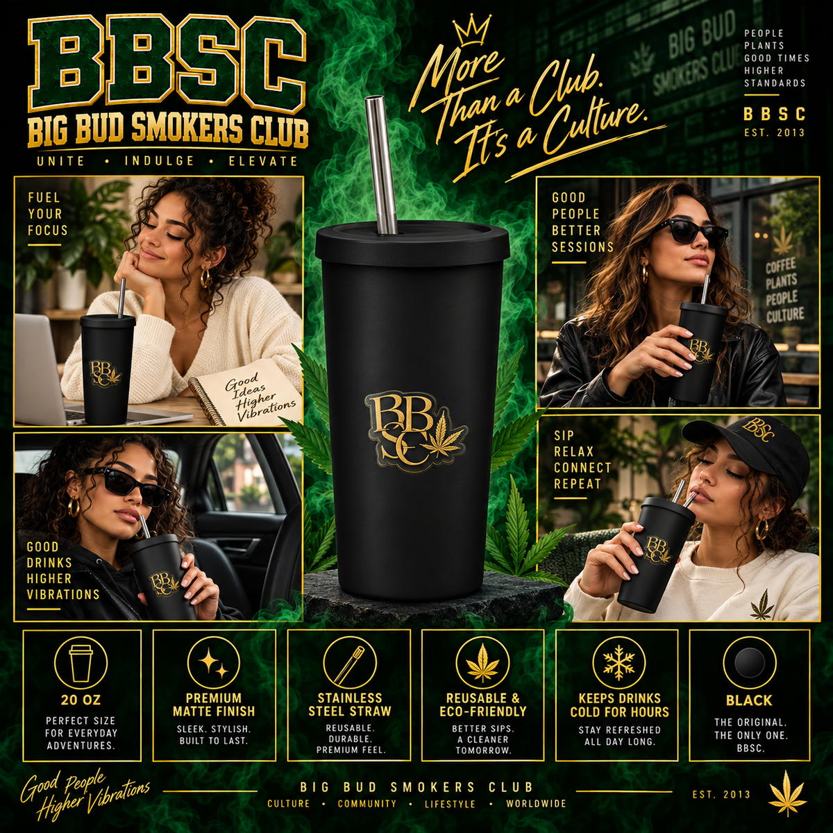 BBSC Golden Peek-A-Boo Leaf Insulated Tumbler