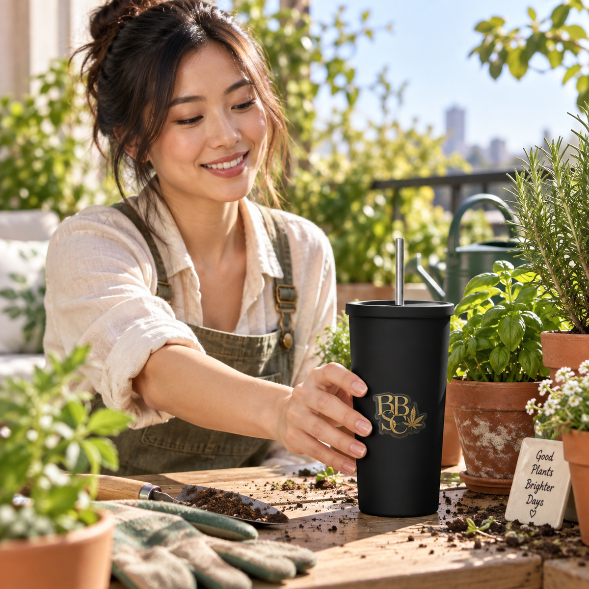 BBSC Golden Peek-A-Boo Leaf Insulated Tumbler