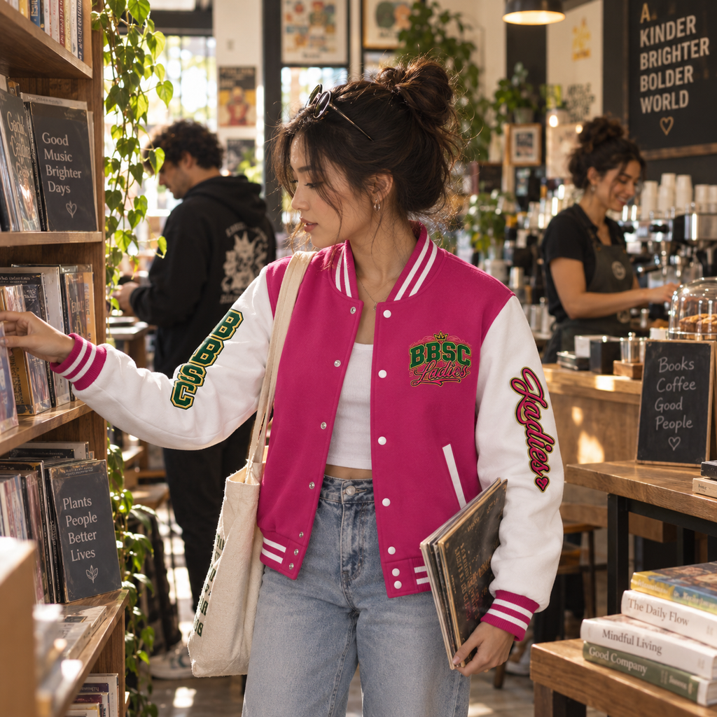 BBSC Ladies Letterman Jacket | Big Bud Smokers Club Varsity Streetwear
