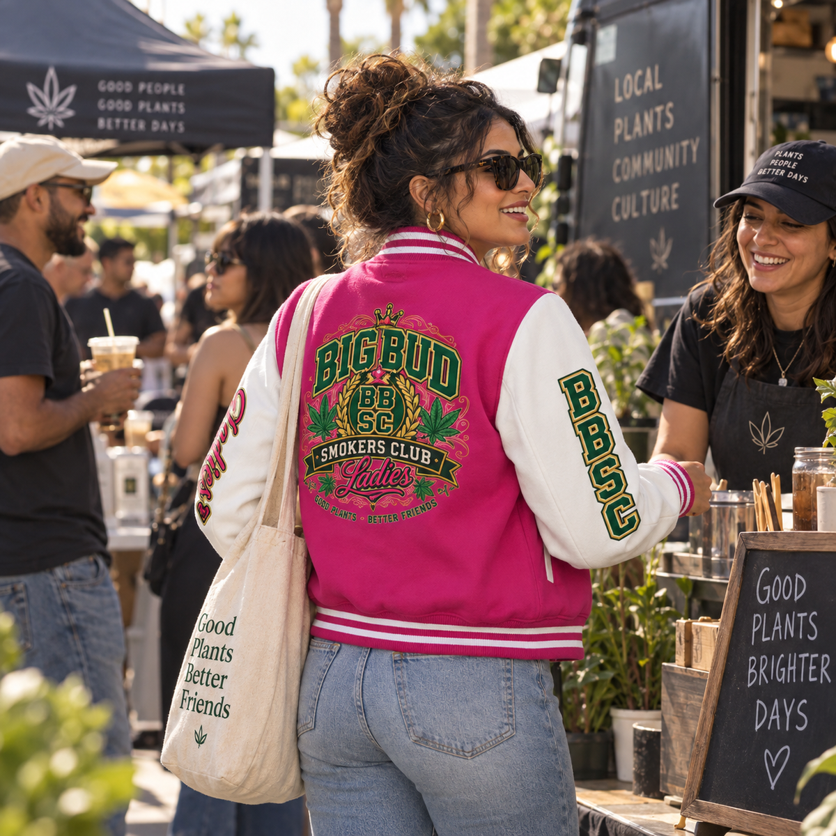 BBSC Ladies Letterman Jacket | Big Bud Smokers Club Varsity Streetwear