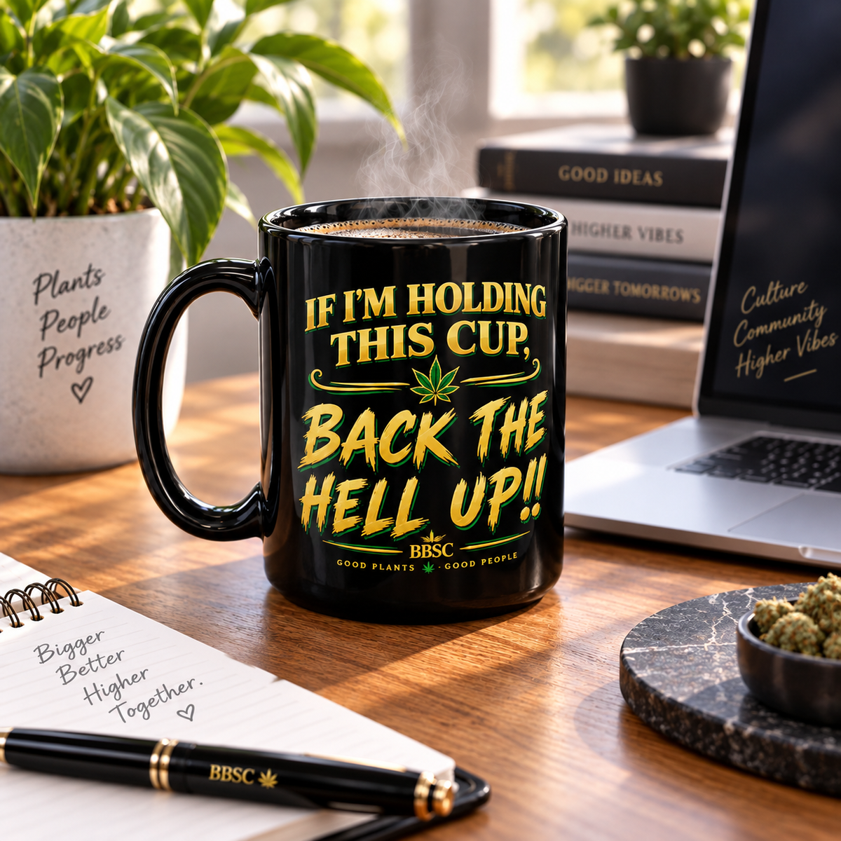 BBSC “Back the Hell Up” Black Glossy Mug – Tamer Version