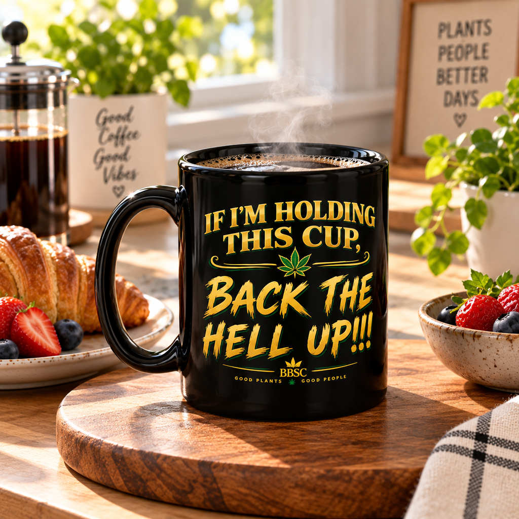 BBSC “Back the Hell Up” Black Glossy Mug – Tamer Version