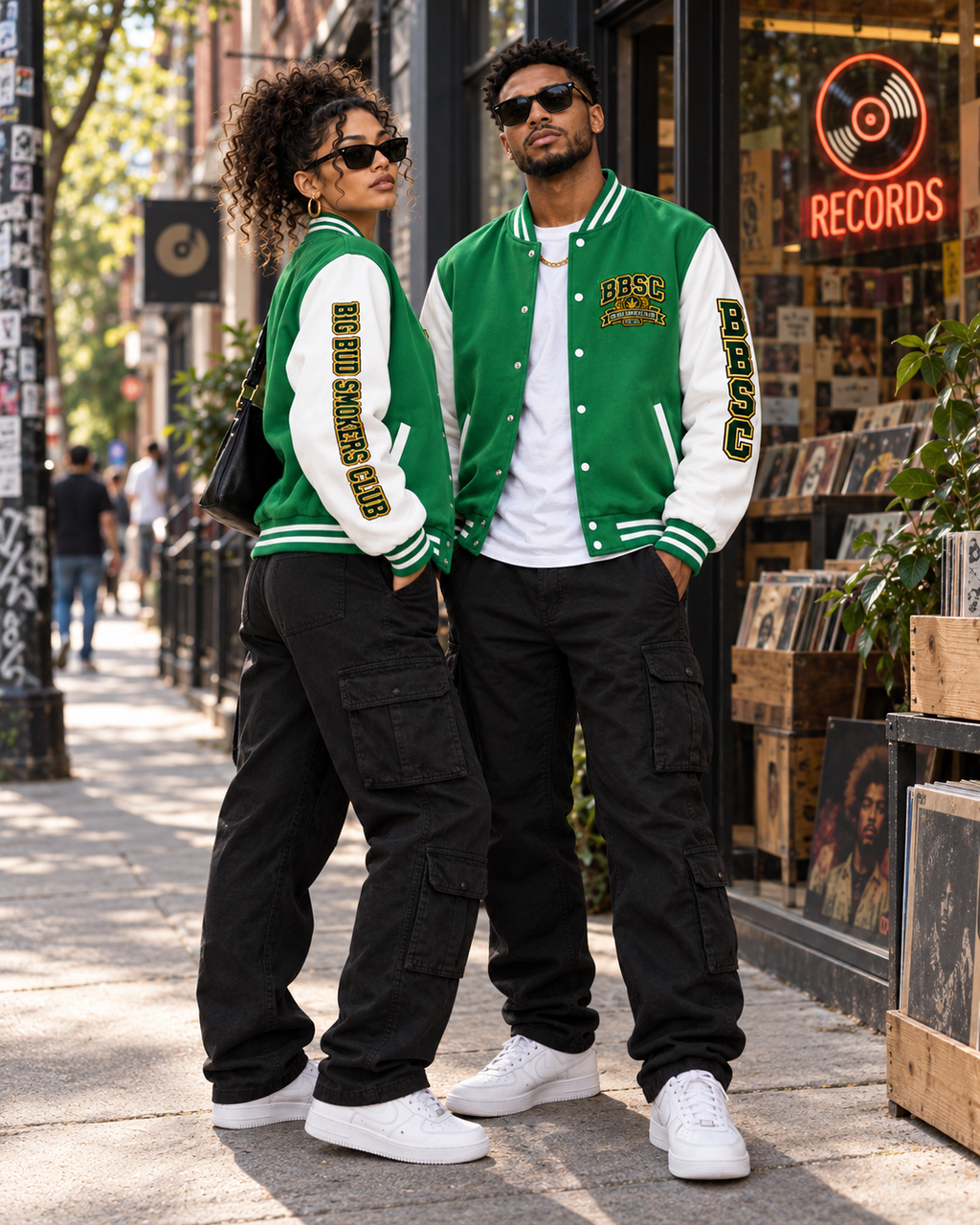 BBSC Heritage Letterman Jacket – Green & White Varsity Edition