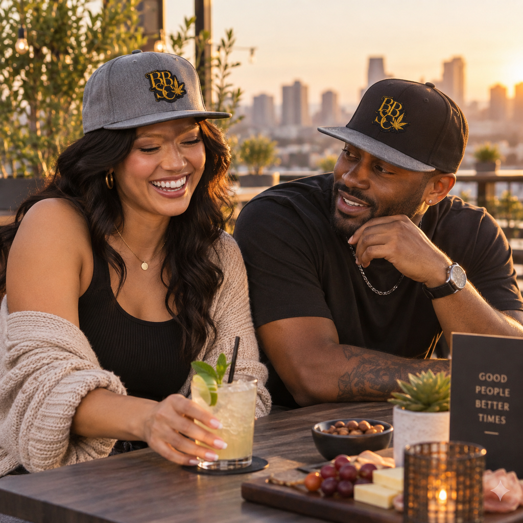 BBSC Signature Golden Peek-A-Boo Leaf Embroidered Snapback Hat  Copy title