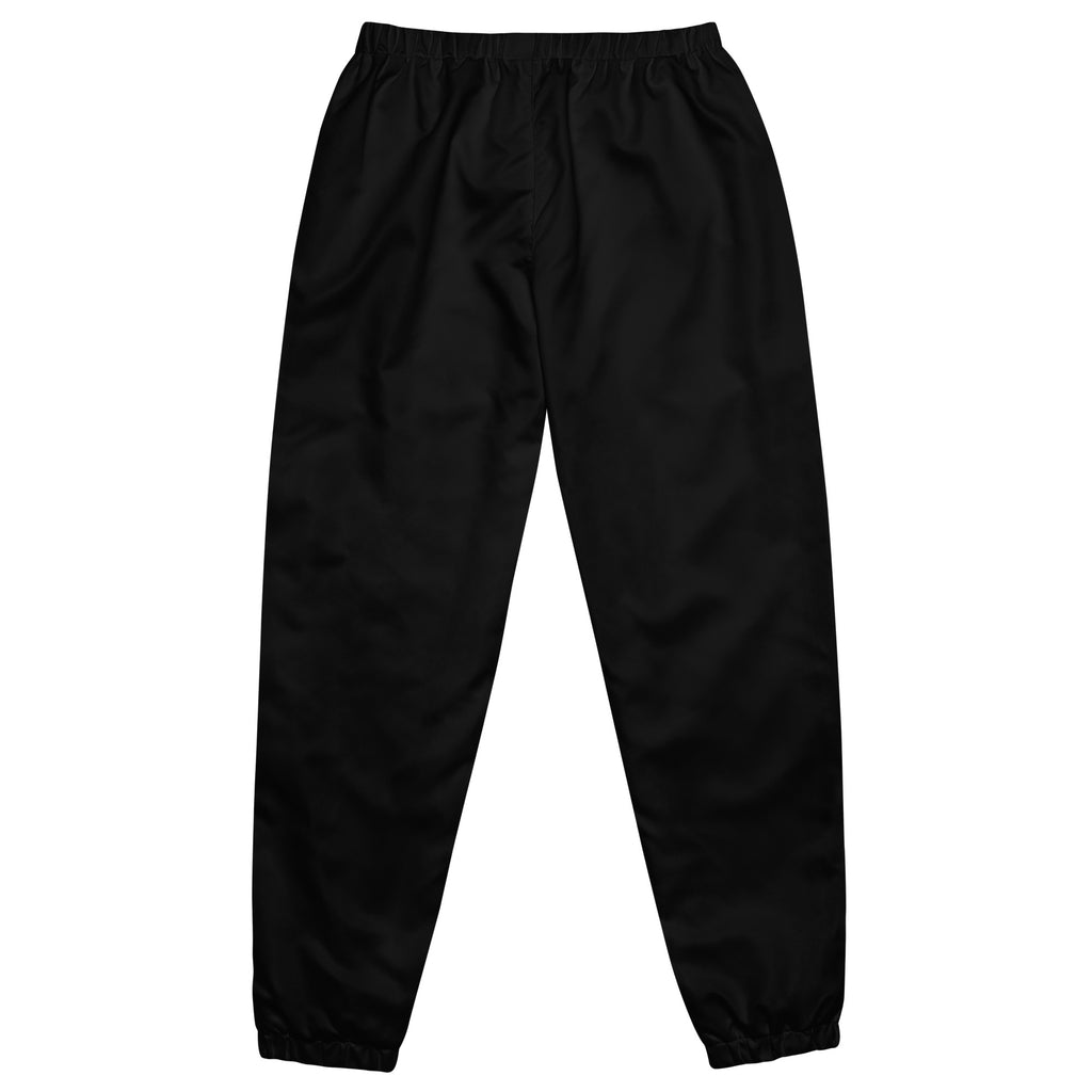 Black track pants — back