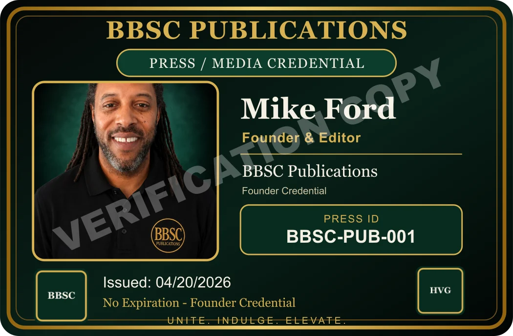 Front of active BBSC Publications press credential BBSC-PUB-001 issued to Mike Ford