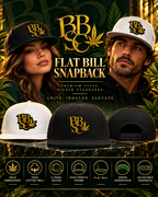 BBSC Signature Golden Peek-A-Boo Leaf Embroidered Snapback Hat  Copy title