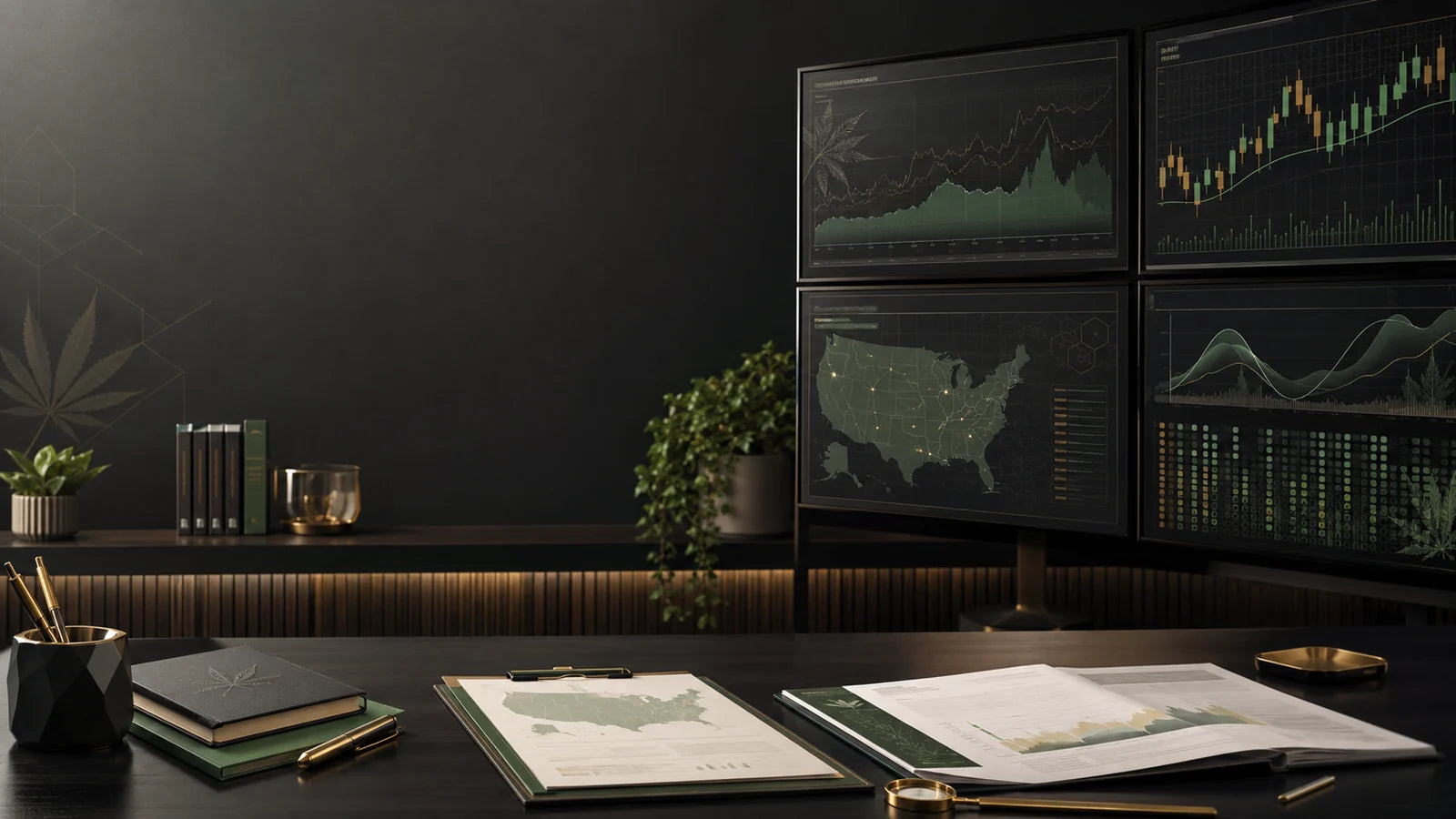 BBSC Cannabis Market Watch hero artwork with market desk imagery