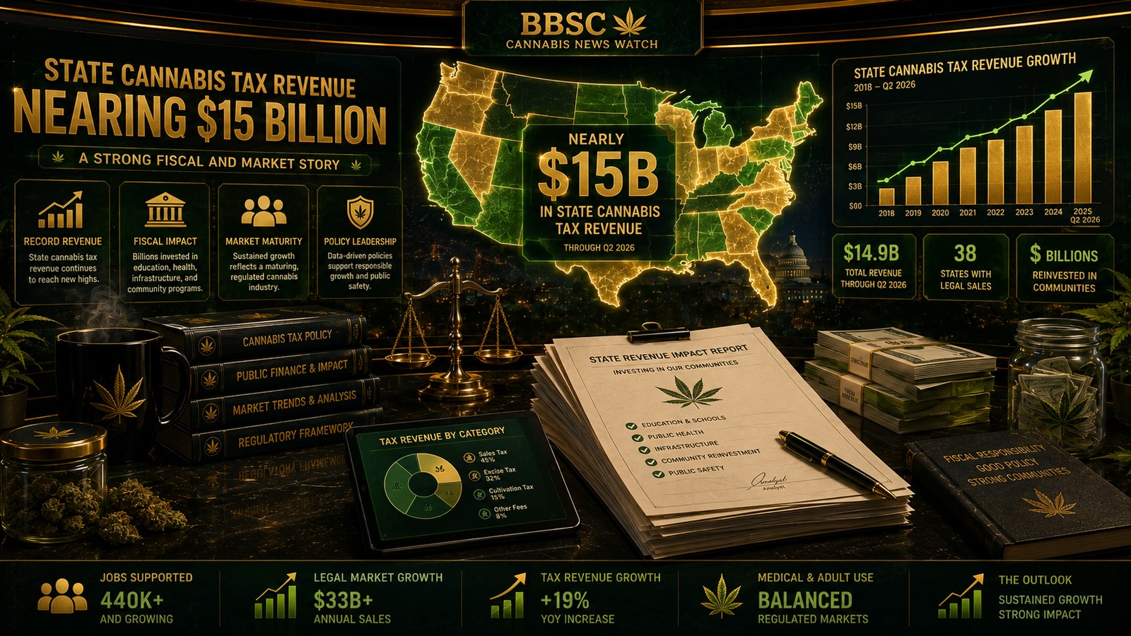 Federal Report Tracks Nearly $15 Billion In State Marijuana Revenue Since 2021